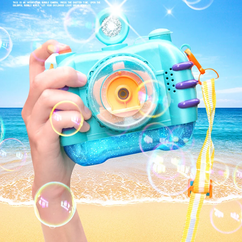 

Mini Bubble Machine Bubble Fish Gun With Music Light Model Electric Fun Outdoor Shutter Camera Water Automatic Toys For Children