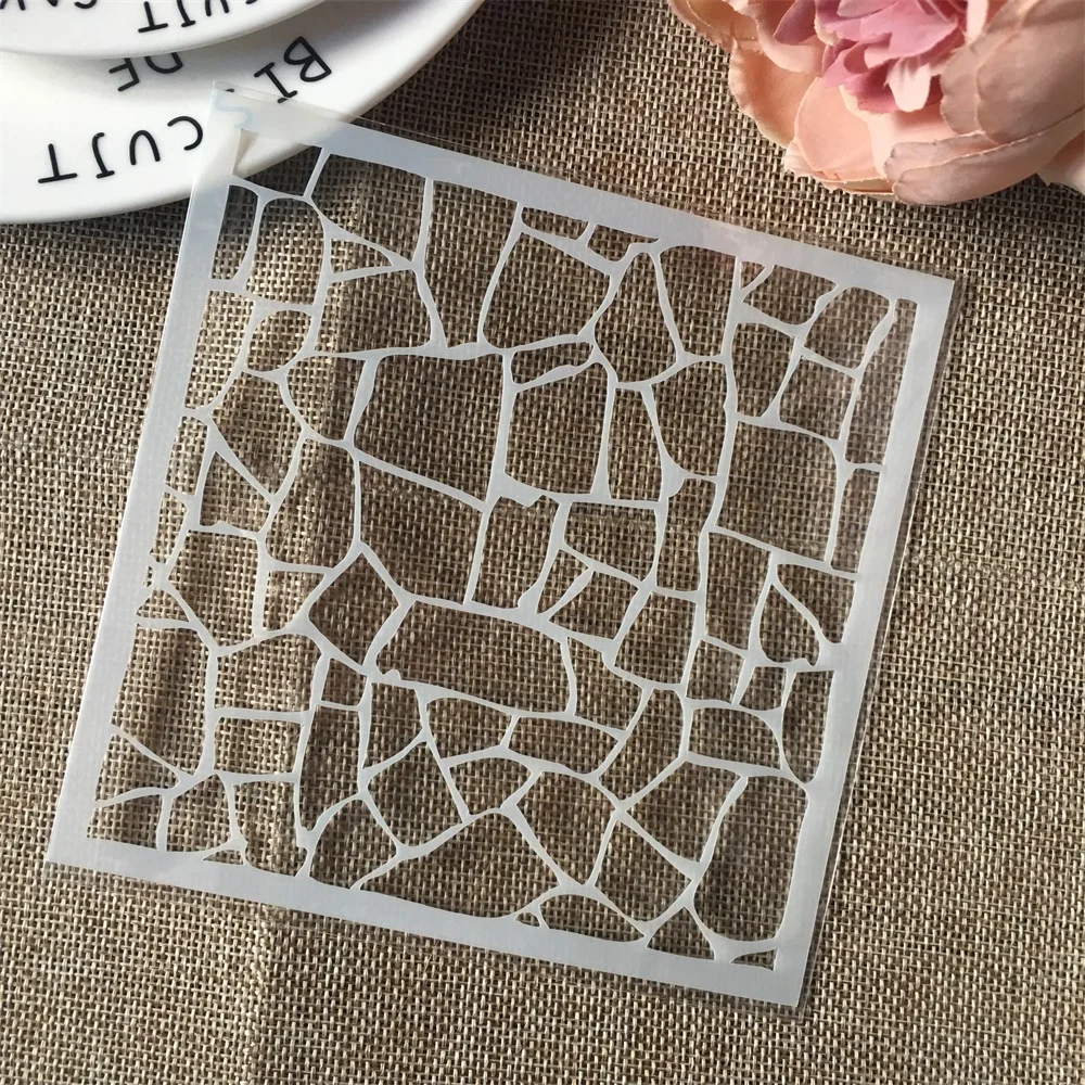 

Hot 13cm Geometry Grid DIY Craft Layering Stencils Wall Painting Scrapbooking Stamping Embossing Album Card Template