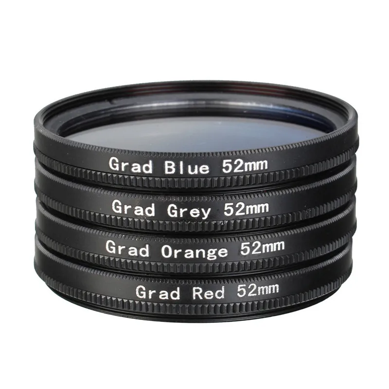 4 шт./лот 52 мм градуированная Цвет фильтр объектива сумка для фотоаппарата nikon D5100 D3200 D3100 фирменнй переходник для объектива Canon 18-55 200-400 для Canon Защитная крышка для объектива цифрового однообъективного зеркального оранжевый синий красный серый