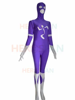 

Purple Custom Superhero Costume Cosplay Halloween party Suit free shipping