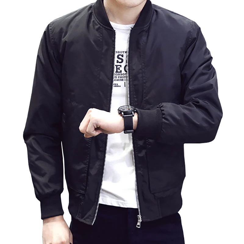 

2016 New Arrival Spring Autumn Men's Jackets Solid Fashion Coats Male Casual Slim Stand Collar Bomber Jacket Men Overcoat 4XL