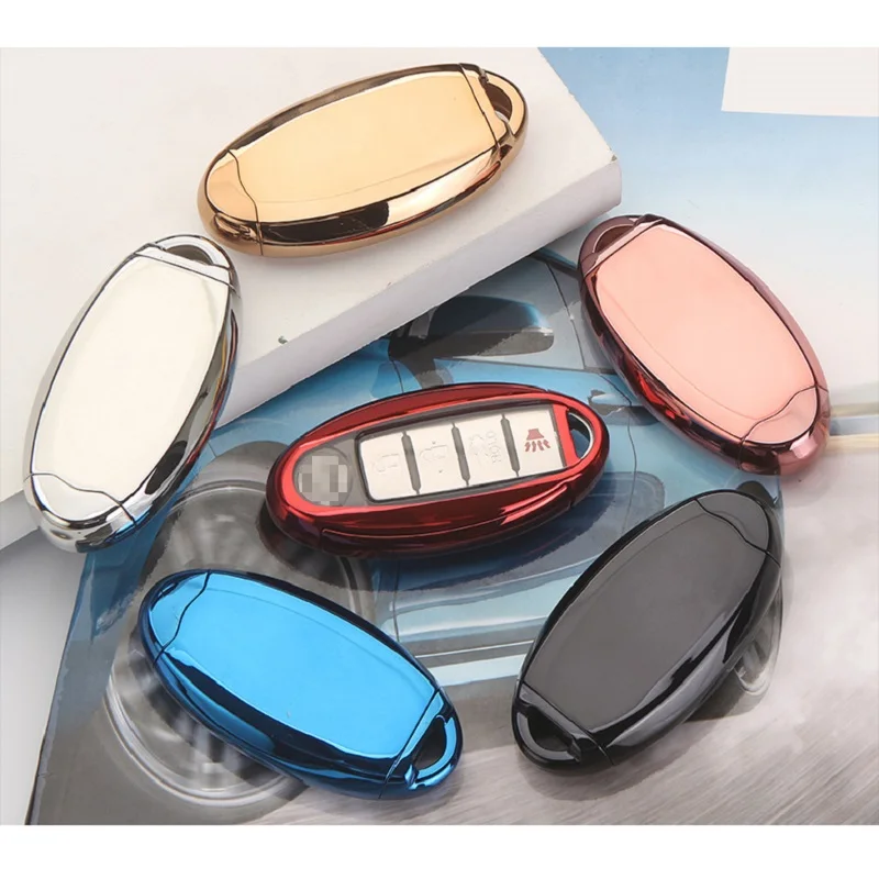 ТПУ Автомобиль Smart Key случае ключ крышка Shell для Nissan автомобильные аксессуары украшения 6 видов цветов