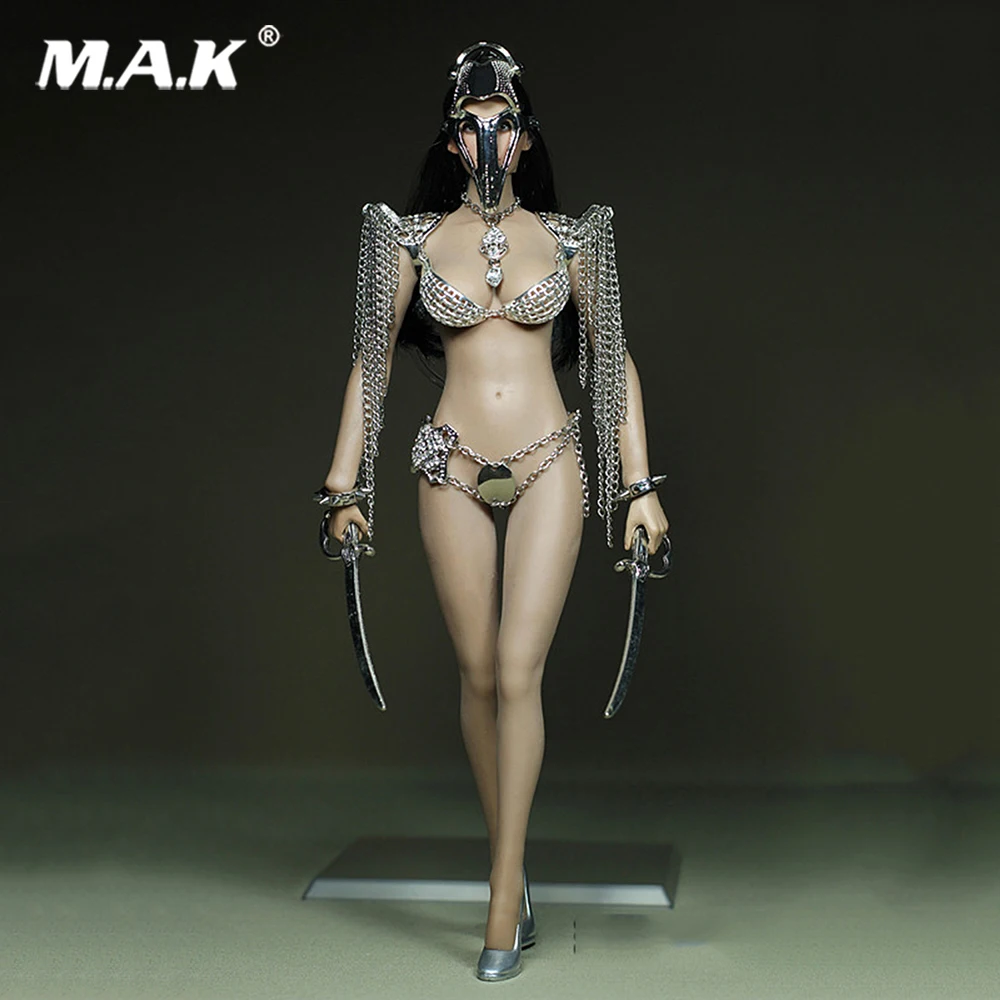 

Customize 1:6 Scale Female Silver Beak Metal Clothes Set F 12'' PH Body Action Figure Toys Accessories