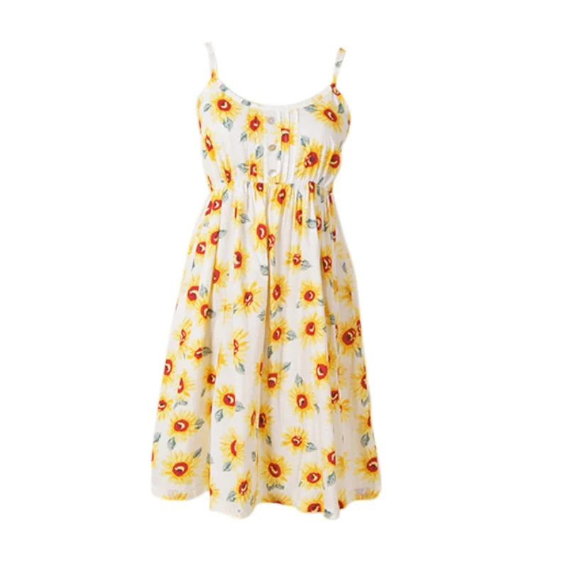 ROPALIA أزياء النساء مثير الشاطئ السباغيتي فستان بحزام الصيف موري فتاة اللباس يا الرقبة أكمام طباعة الزهور Vestidos