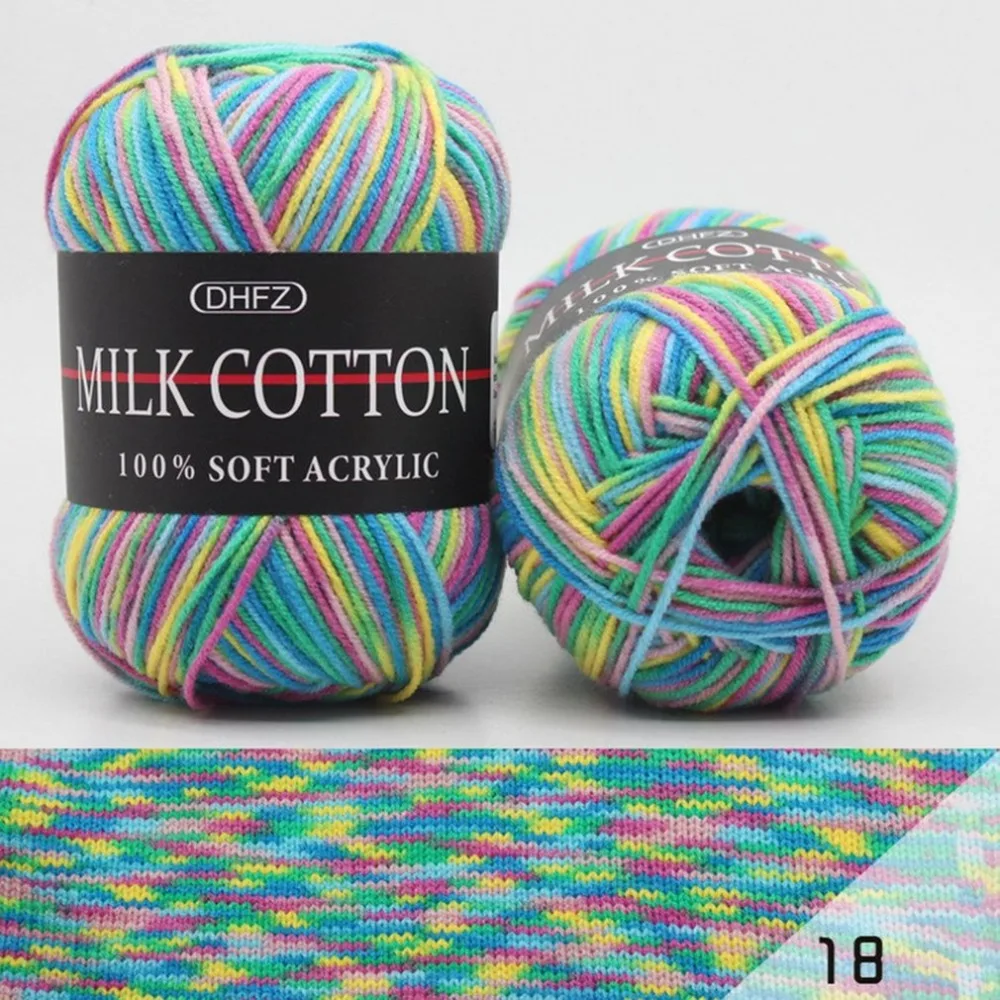 DIY из мягкой шерсти крючком Kniting пряжи 3 пряди Цветной цветочный линий вязать шерстяной пряжи детские пряжи для Вязание свитер Шапки