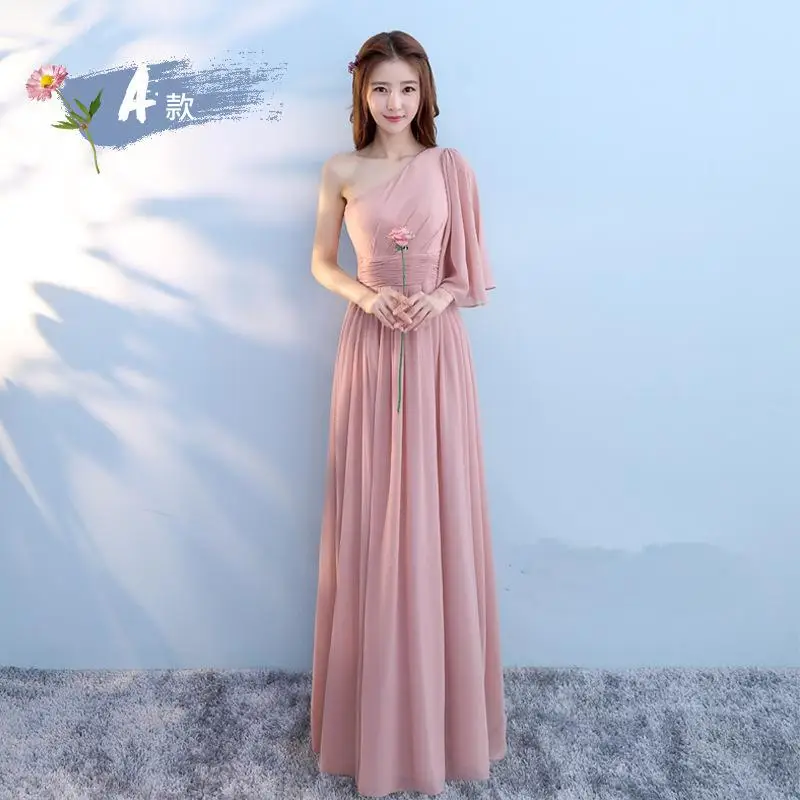 Розовое Элегантное свадебное платье подружки невесты улучшенное китайское женское длинное тонкое Qipao сексуальное длинное шифоновое платье Qipao Vestidos - Цвет: Style A