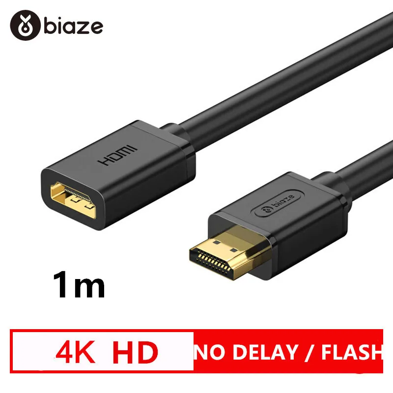 Biaze HDMI в VGA адаптер 1080P цифро-аналоговый видео аудио конвертер HDMI кабель для Xbox 360 PS3/4 PC ноутбук ТВ коробка проектор - Цвет: HDMI Extension Cable