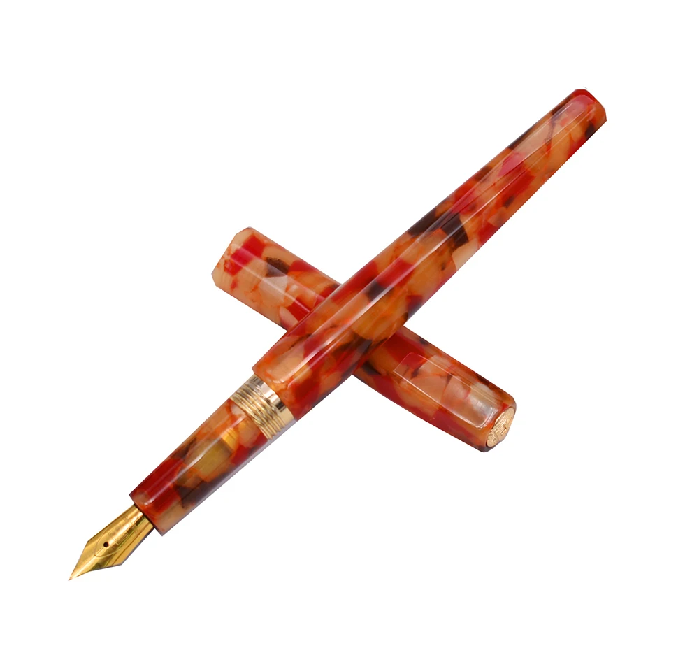 Fuliwen-Celluloid-Fountain-Pen-Rhombus-Beautiful-Ice-Flowers-Iridium-Golden-Medium-Nib-Business-Office-Home-School