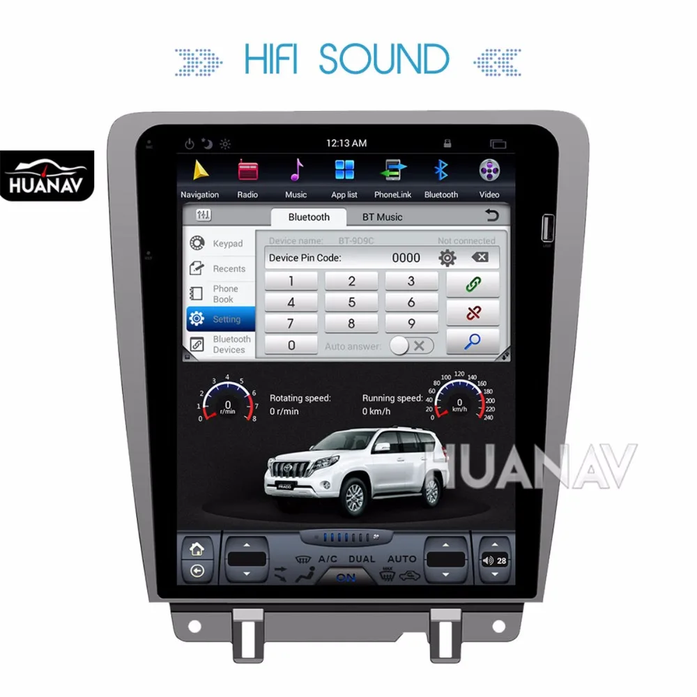 Best Android Tesla style 12 inch Car DVD GPS navigation for Ford Mustang 2010-2014 Car radio player Auto stereo head unit recorder 3