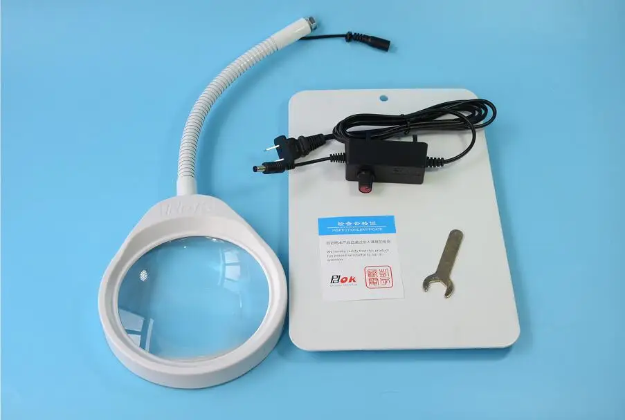  New Magnifying Desk Table Lamp 10X Optical Glass 127mm Dia 48 LED Lighting Table Magnifier for Moth - 32853251889