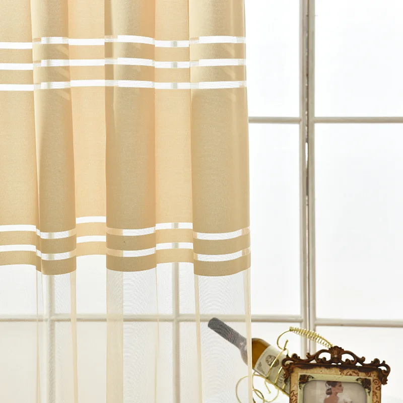 [Byetee] de cocina de Organza gasa de lujo cortinas para habitación Cortina de ventana cortinas Cortina Rideaux Voilage Visillo