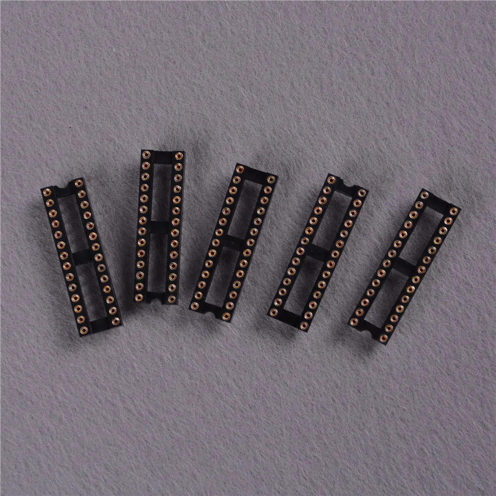 5pcs Round IC Sockets Adaptor Solder 28Pin DIP28 SIP Type IC Connector Round Hole