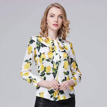 

2016 Summer Fashion Women Ladies OL shirt femme Junior Long Sleeve Slim Floral Formal Shirt Tops For Women camiseta mujer
