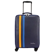 Wholesale!20 inch pu leather travel luggage on universal wheels for men and women,blue fashion trolley luggage,FGF-0005-20