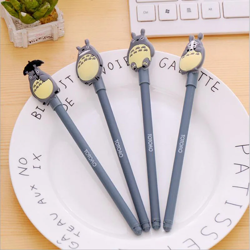 

New cute creative kawaii chinchillas 0.5mm gel pen children's student writing gifts school office supplies stationery 4pcs