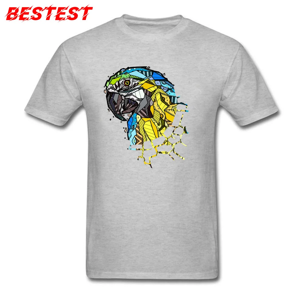 Casual Tops Tees New Arrival Short Sleeve Mens T Shirts TpicOriginaltitle Casual Summer Fall Tees Round Neck Drop Shipping ABSTRACT PARROT grey