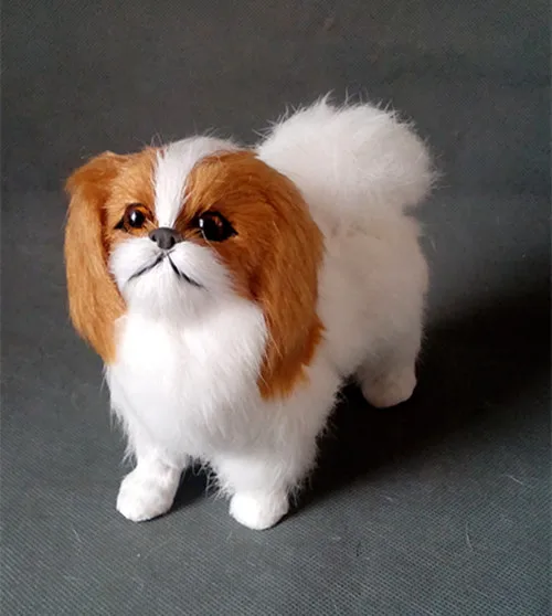 Simulasi Model Putih Peking Anjing Berdiri 16x13 Cm Keras