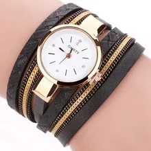 GAIETY Brand Luxury Gold Watches Women Chain Bracelet Wristwatches Rhinestone Dress Female Leather Electronic Quartz Watch 2017