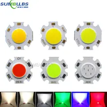 10pcs lot 3W 5W 7W Rounded LED COB Light Source Chip On Board 20mm Diameter for