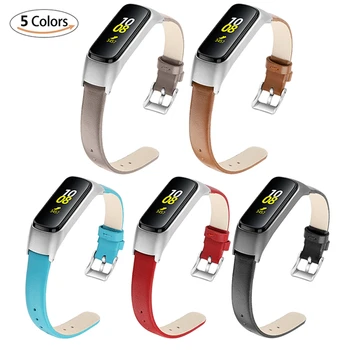 

Wristband Strap for Samsung Galaxy Watch Fit-e Smart Watch Genuine Leather Watchband Stainless Steel Buckle Wrist Band Bracelet