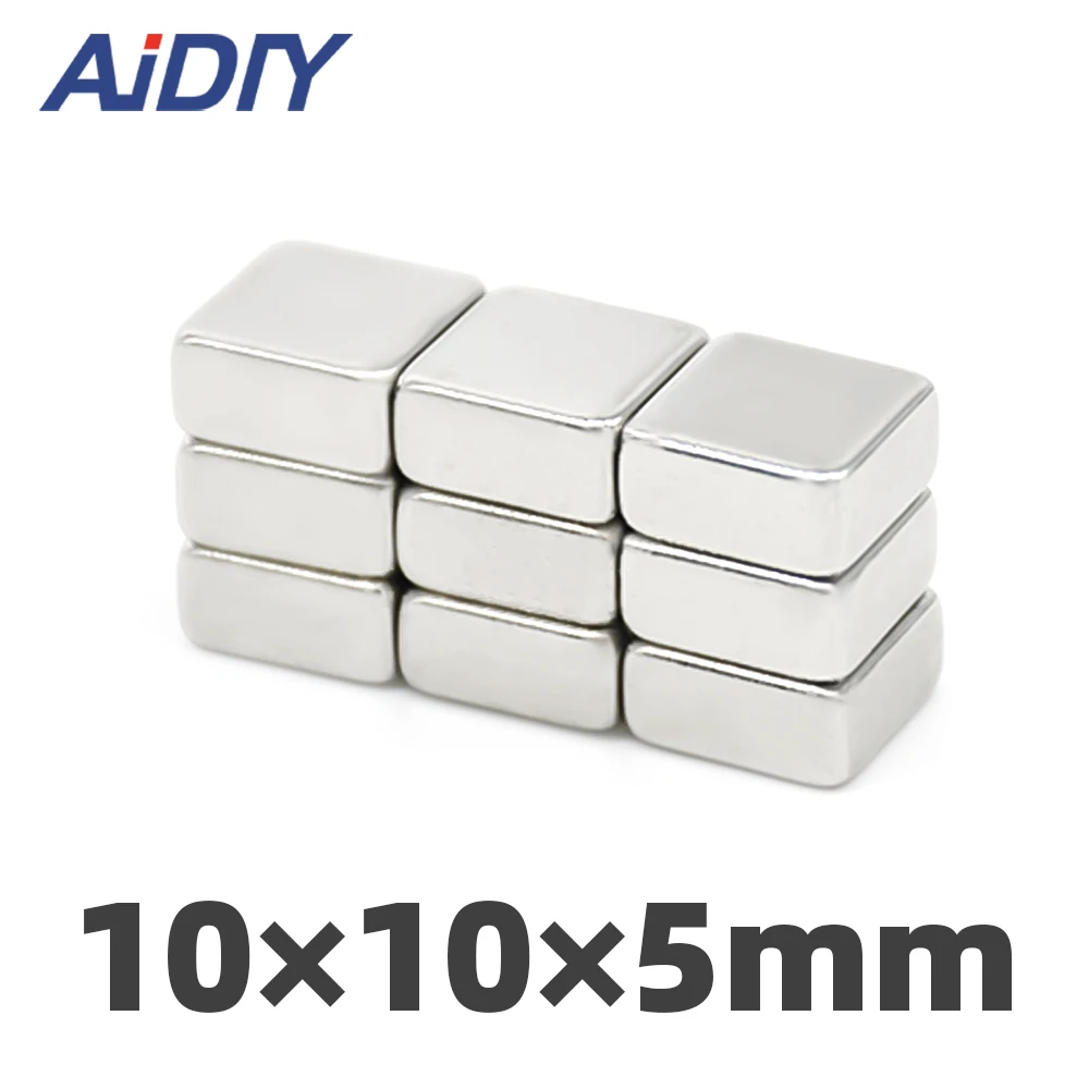 

AIDIY 5/10/50 pcs 10 x 10 x5mm N35 neodymium magnet super strong power Block Squar Rare Earth Magnetic Magnets 10 * 10 * 5mm