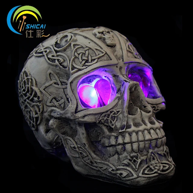 Verlichting Schedel LED Lantaarn Halloween Decoratie Hars voor Party ... Verlichting Schedel LED Lantaarn Halloween Decoratie Hars voor Party ...