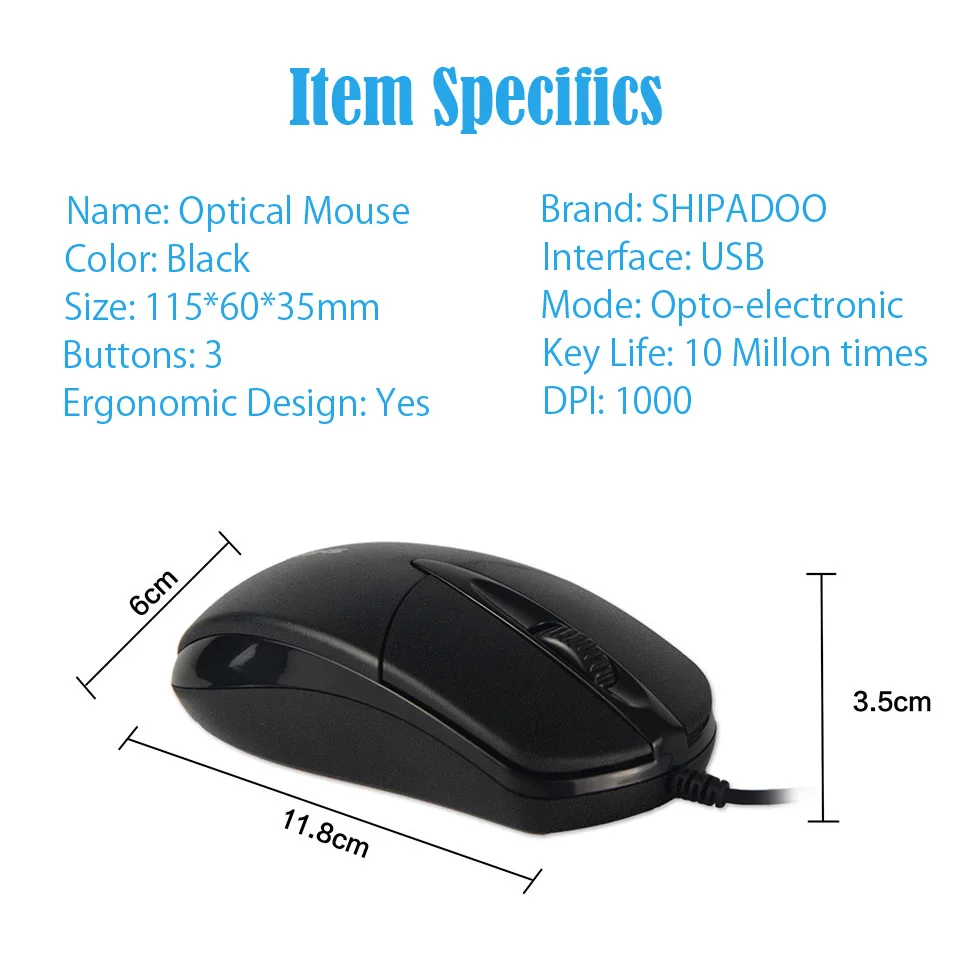 SHIPADOO S100 Computer Optical Mouse (6)