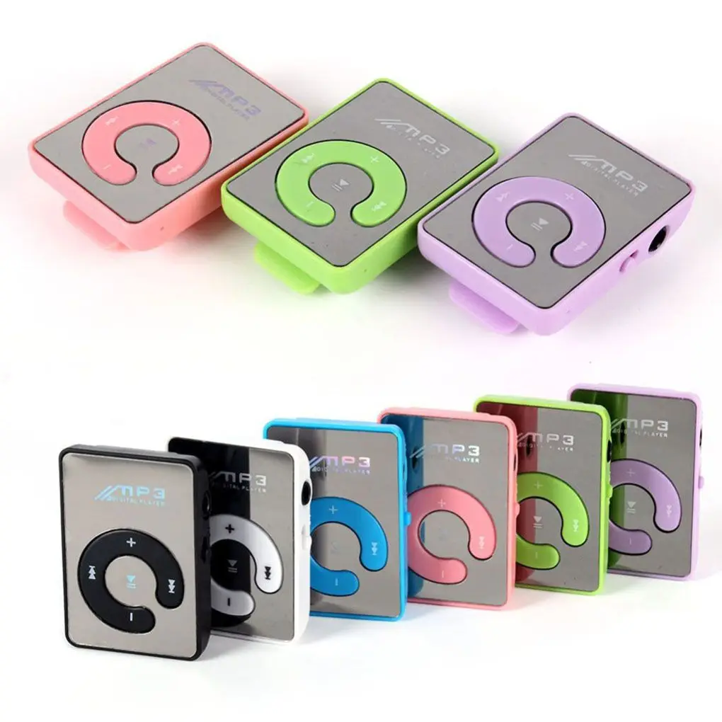 

Mirror Clip USB MP3 Player Sport Support 8GB TF Card Portable Mini Music Media Player
