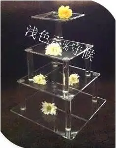 

Wholesale Square Transparent 4 Tier wedding favors Wedding Cake Cupcake Display Stand For Wedding Party