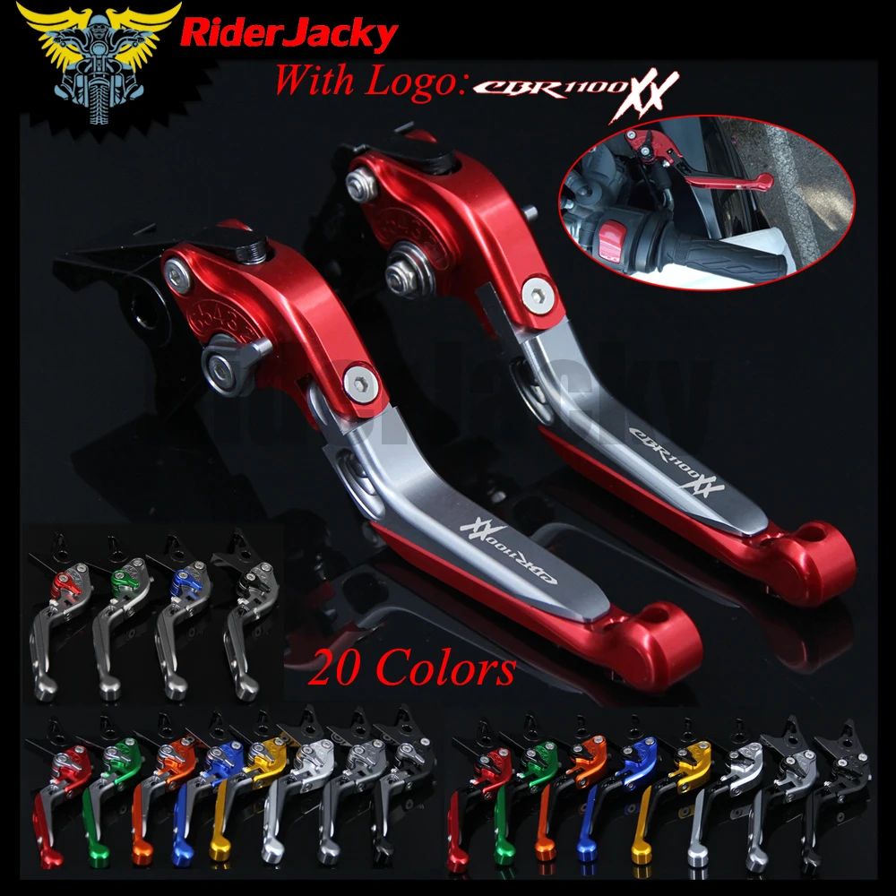 

RiderJacky LOGO "CBR1100XX" Motorcycle CNC Brake Clutch Levers For Honda CBR1100XX / BLACKBIRD 1997-2007 Extendable Foldable