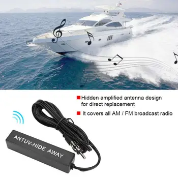 

Electronic Stereo AM/FM Radio Hidden Amplified Antenna 12V Universal for Car Ship RV Accessories Plastic