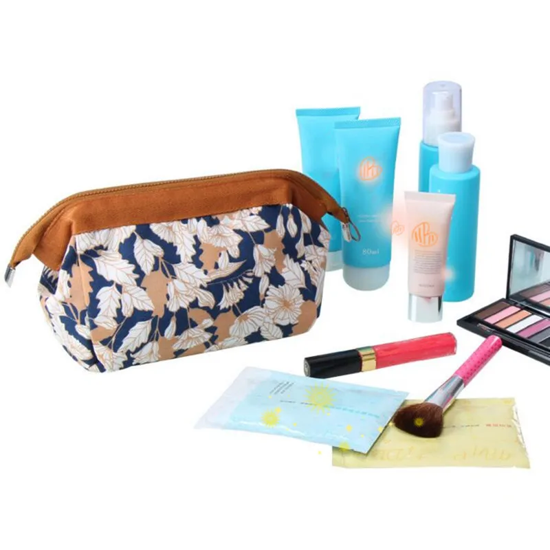Fashion Flamingo Cosmetic Bag For Women Girl Polyester Makeup Bag Storage Portable Zipper Toiletry Make Up Case Wash Kit Beauty