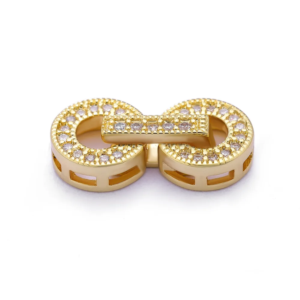 Самодельные ювелирные изделия, фурнитура, бесконечный соединитель, застежка, аксессуары для браслеты из натуральных камней, жемчуг, ожерелье - Цвет: Gold