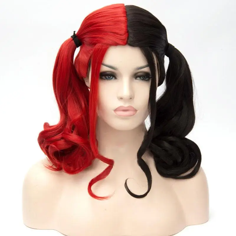 Women Cute Red Black Clown Claw Braid Halloween Festival Party Coosplay