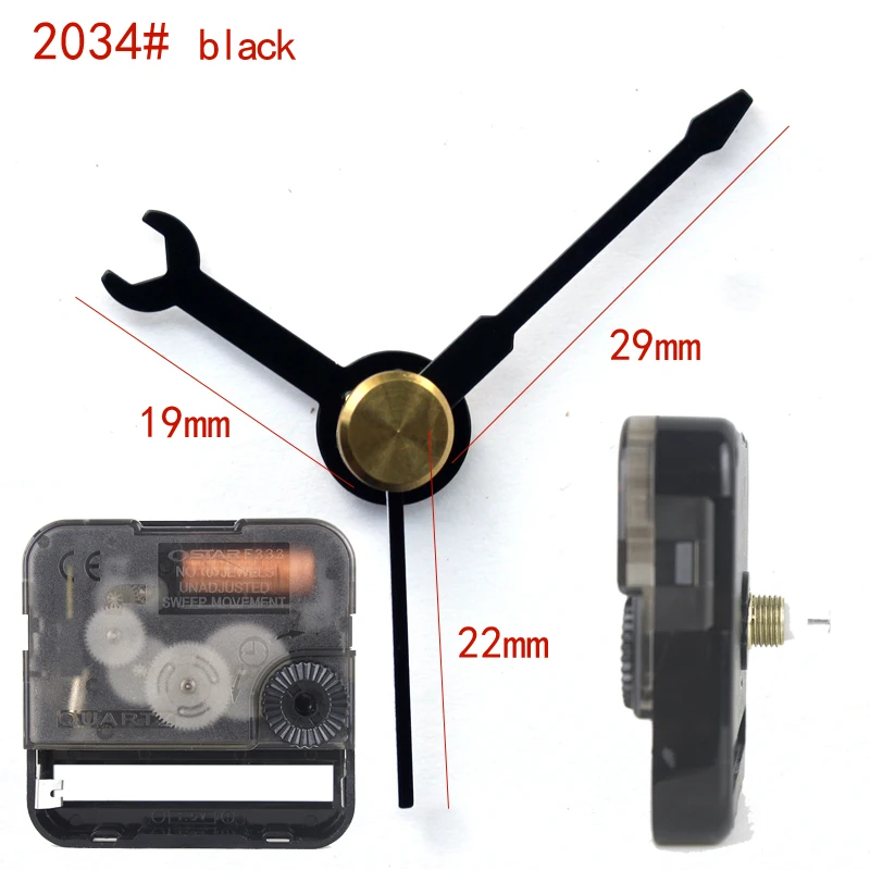 

Ostar F333 Silent Movement Plastic quartz clock mechanism with 2034# black short hands Clock Accessory Quartz DIY Clock kits