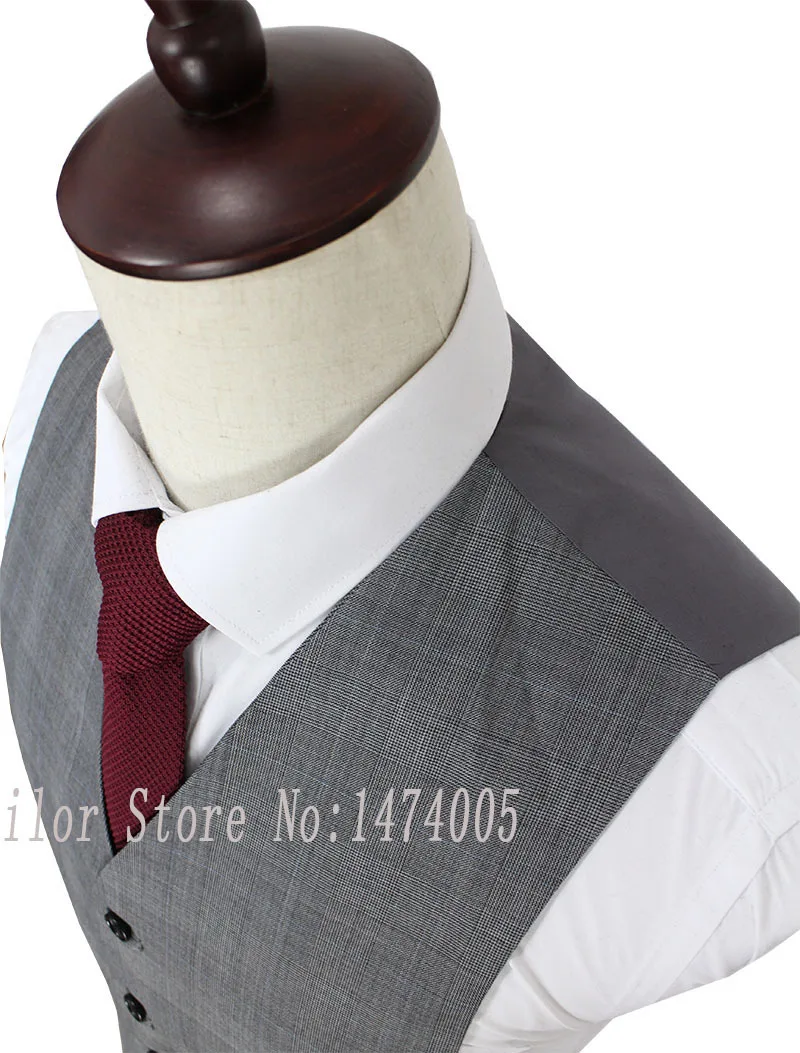 Камвольная шерсть СЕРЫЙ сделанный на заказ Узкий покрой свадебные ...