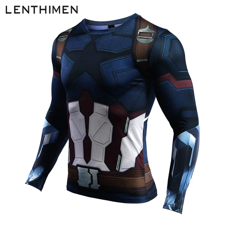 

2018 Running Shirt Men Spiderman Long Sleeve Sport T Shirt Dry Fit Compression Tights Crossfit Tops Gym Rashgard Soccer Jersey