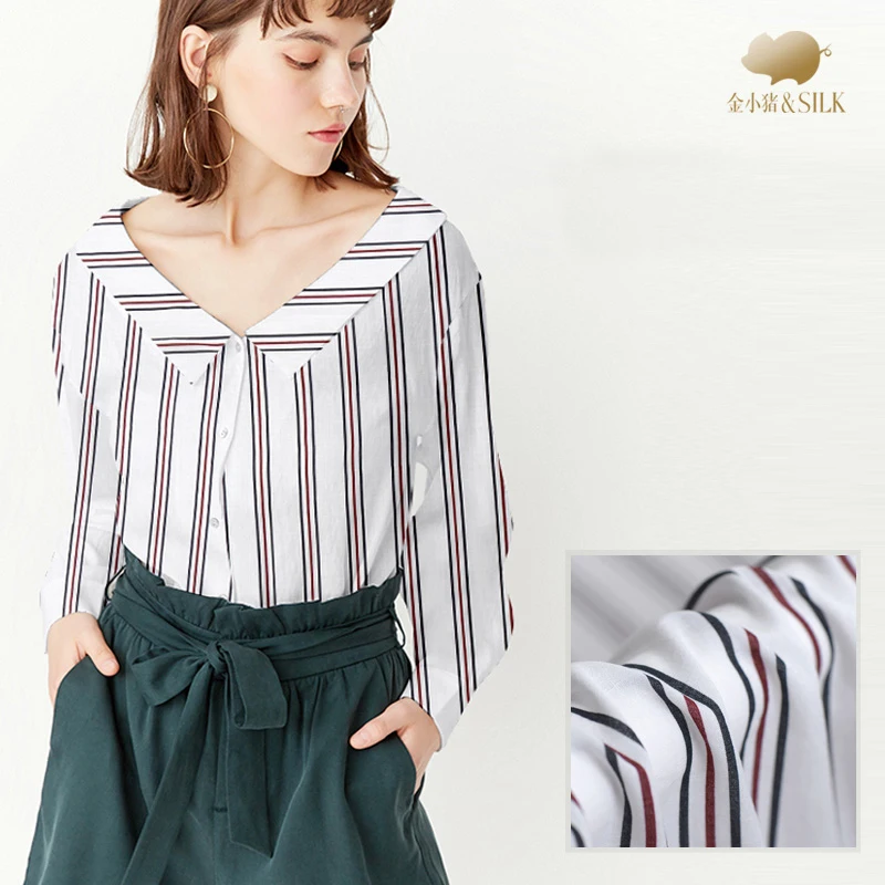 Buy Fashion fine striped linen fabric high end process soft linen fabric dress