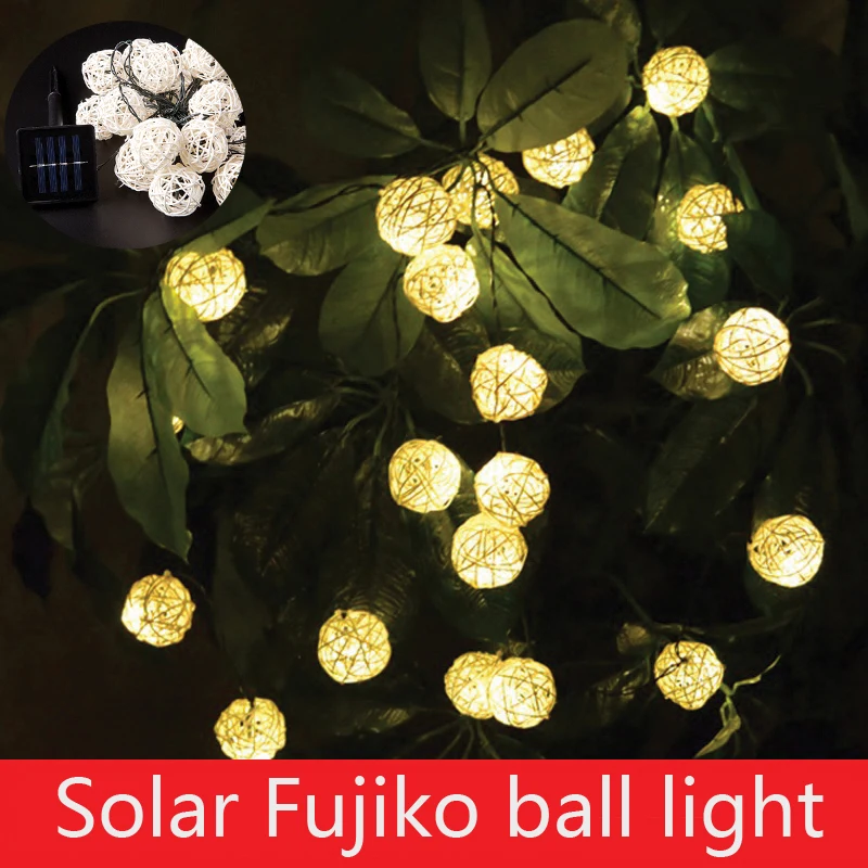 

Novelty LED Solar Rattan Ball String Lights Waterproof Garden Outdoor Lamp New Year Christmas Tree Garland Luminaria Decoration