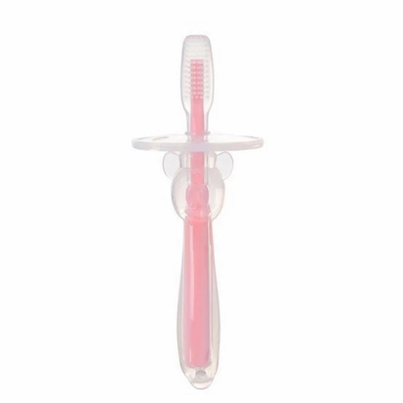 Высококачественная детская мягкая Жевательная Сгибаемая зубная щетка учебная зубная щетка для младенцев учебная зубная щетка принадлежности для ванной комнаты - Цвет: pink