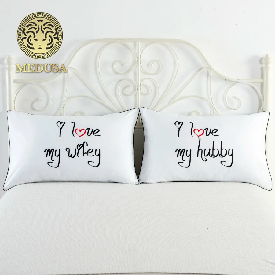 

i love my wifety and hubby wedding anniversary pillow cases,gift for lovers ,couples gift standard pillow cases