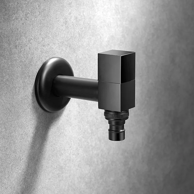 

Nordic washing machine faucet white copper bathroom mop pool faucet single cold balcony garden outdoor faucet black