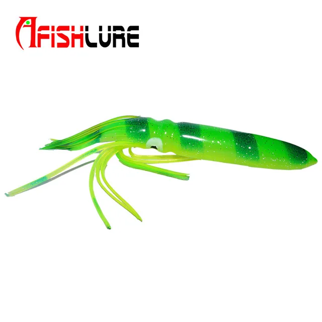 Afishlure Юбка осьминог Rig мягкие приманки 180 мм/15 г рыболовная большая приманка в виде кальмара Большая Морская рыболовная приманка - Цвет: A