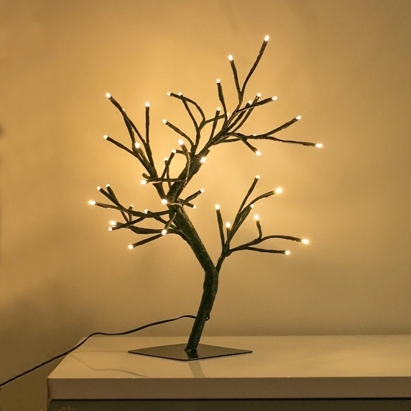 

LED Simulation Light-Emitting Small Christmas Tree Table Lamp Birthday Present Room Bedside Decorative Styling Lamp Nightlight