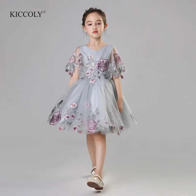 

Elegant Floral Christmas Flower Girl Ceremony Dresses Pageant Princess Dress for Party Wedding Girls First Communion Dresses