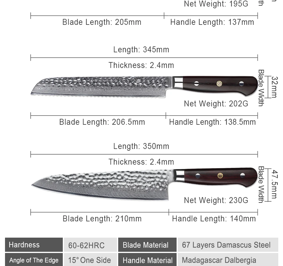 HEZHEN 6 шт. Pro набор кухонных ножей VG10 Дамасская сталь 15 градусов с каждой стороны японский стиль кухонные инструменты нож из нержавеющей стали