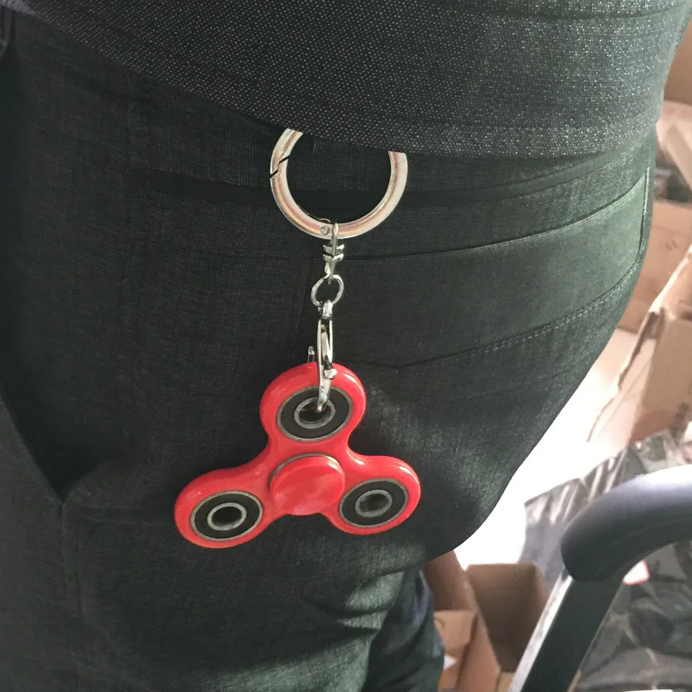 2017 New Black Spinner Fidgets keychain Plastic EDC Sensory hand