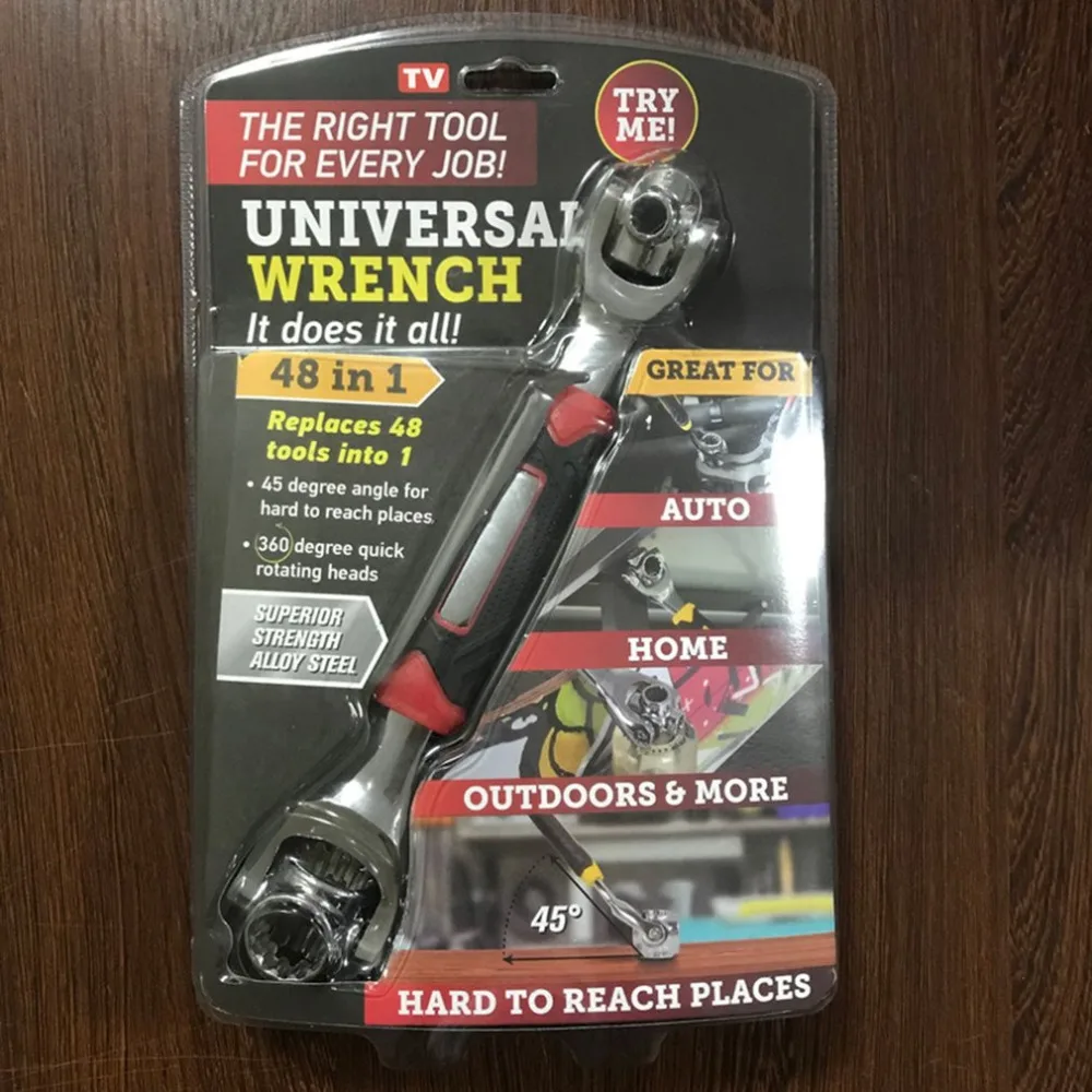 

48-in-1 Function Wrench Adjustable Wrench Tools 360 Degree 6-Point Universal Furniture Car Repair Hand tool