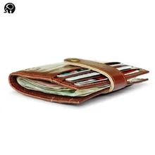 Модная мужская сумка из натуральной кожи с 12 банками для визиток, визитница, держатель для кредитных карт, чехол на застежке, складной бумажник для карт, тонкий карман для наличных, коричневый цвет