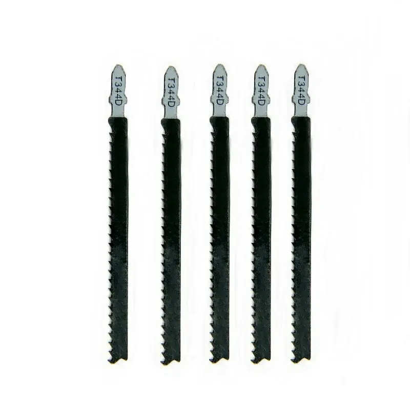 5pcs T344D HCS Curved Jigsaw Blades Extra Long For Wood Cutting 132mm